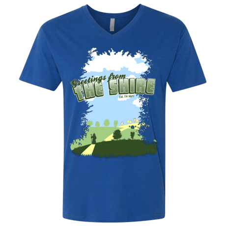 T-Shirts Royal / X-Small Greetings From Shire Men's Premium V-Neck
