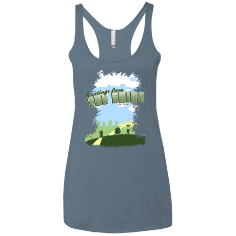 T-Shirts Indigo / X-Small Greetings From Shire Women's Triblend Racerback Tank