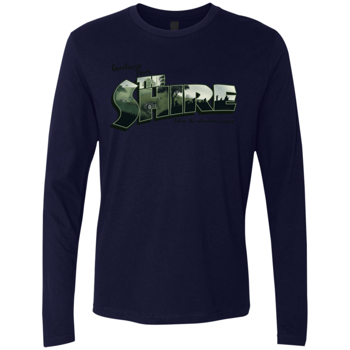 T-Shirts Midnight Navy / S Greetings from the Shire Men's Premium Long Sleeve