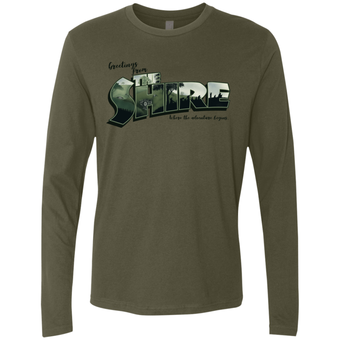 T-Shirts Military Green / S Greetings from the Shire Men's Premium Long Sleeve