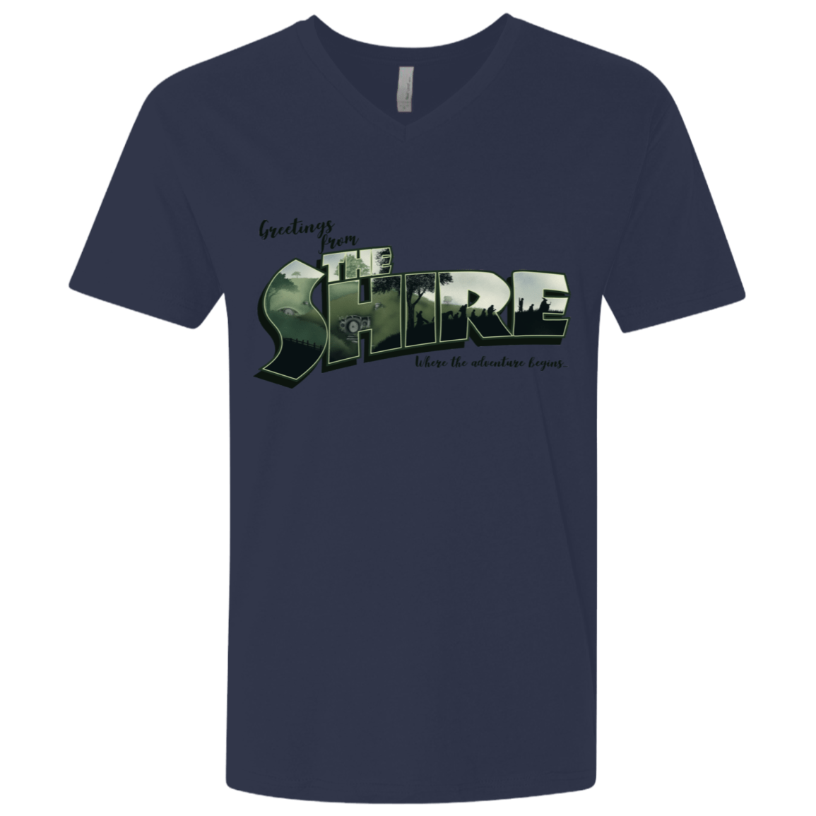 T-Shirts Midnight Navy / X-Small Greetings from the Shire Men's Premium V-Neck