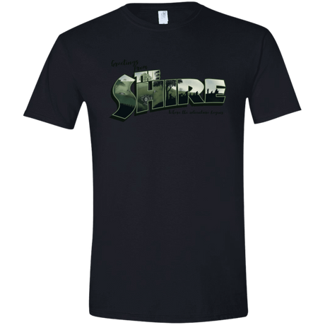 T-Shirts Black / X-Small Greetings from the Shire Men's Semi-Fitted Softstyle