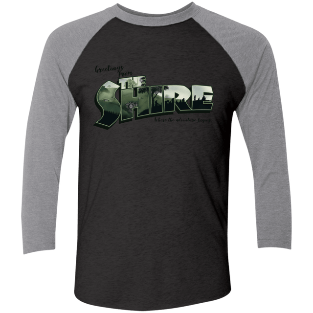 T-Shirts Vintage Black/Premium Heather / X-Small Greetings from the Shire Men's Triblend 3/4 Sleeve