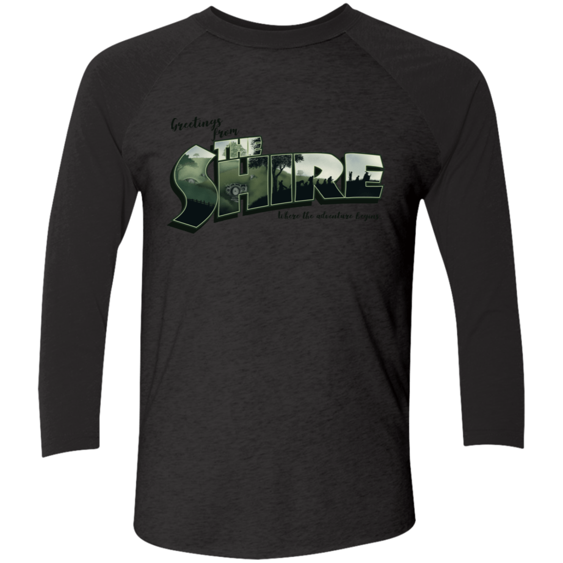 T-Shirts Vintage Black/Vintage Black / X-Small Greetings from the Shire Men's Triblend 3/4 Sleeve