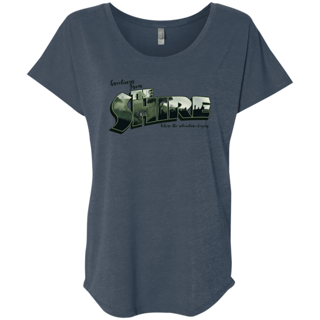 T-Shirts Indigo / X-Small Greetings from the Shire Triblend Dolman Sleeve