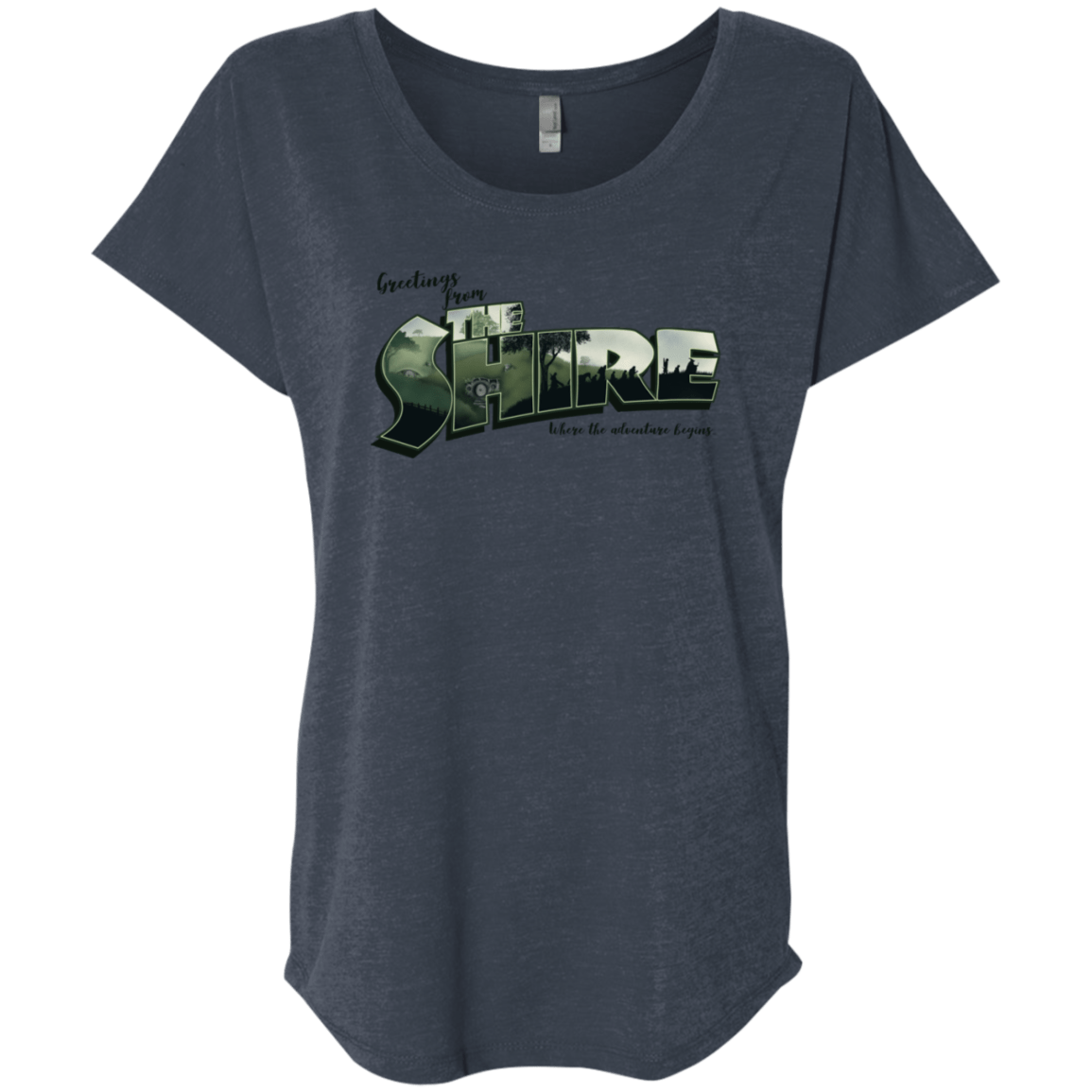 T-Shirts Vintage Navy / X-Small Greetings from the Shire Triblend Dolman Sleeve