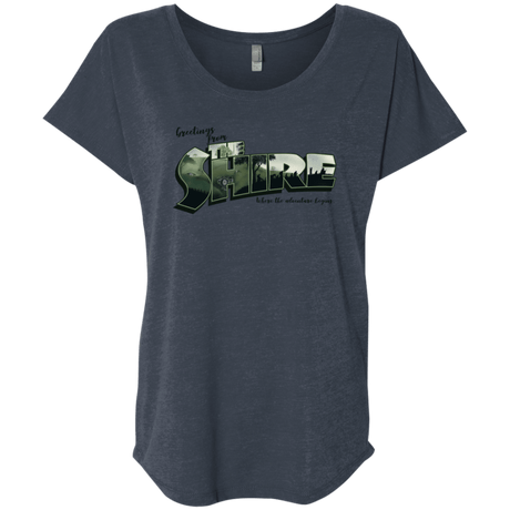 T-Shirts Vintage Navy / X-Small Greetings from the Shire Triblend Dolman Sleeve