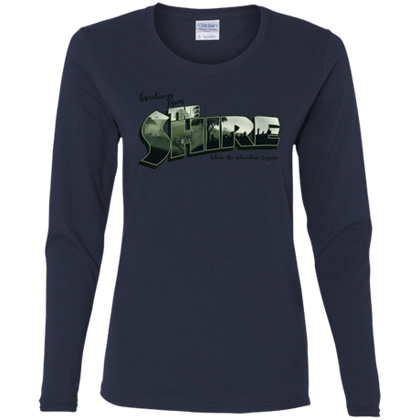 T-Shirts Navy / S Greetings from the Shire Women's Long Sleeve T-Shirt