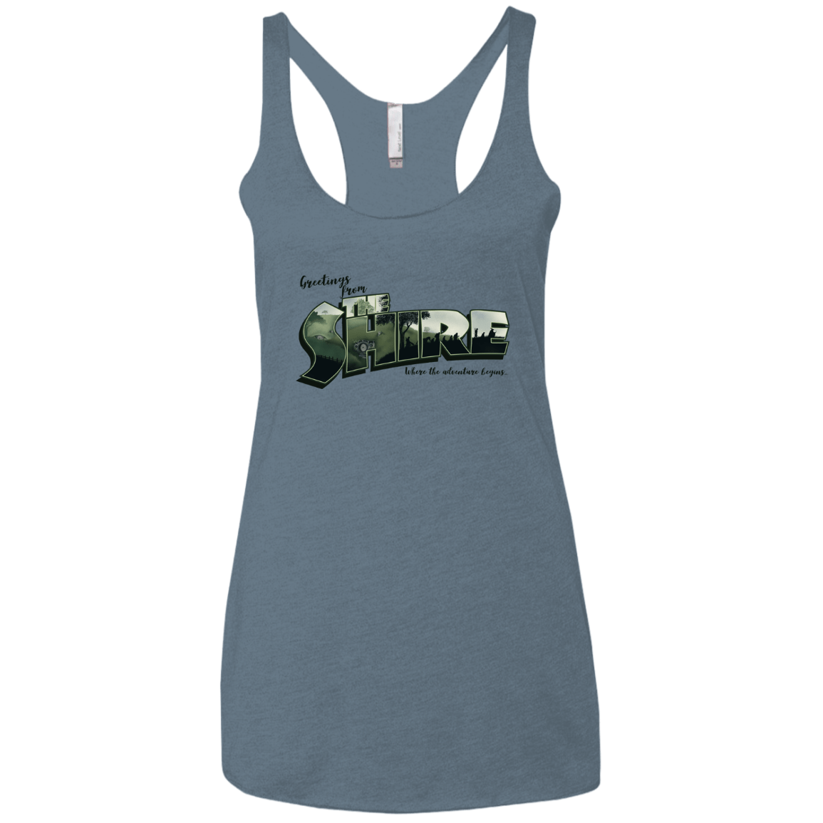 T-Shirts Indigo / X-Small Greetings from the Shire Women's Triblend Racerback Tank