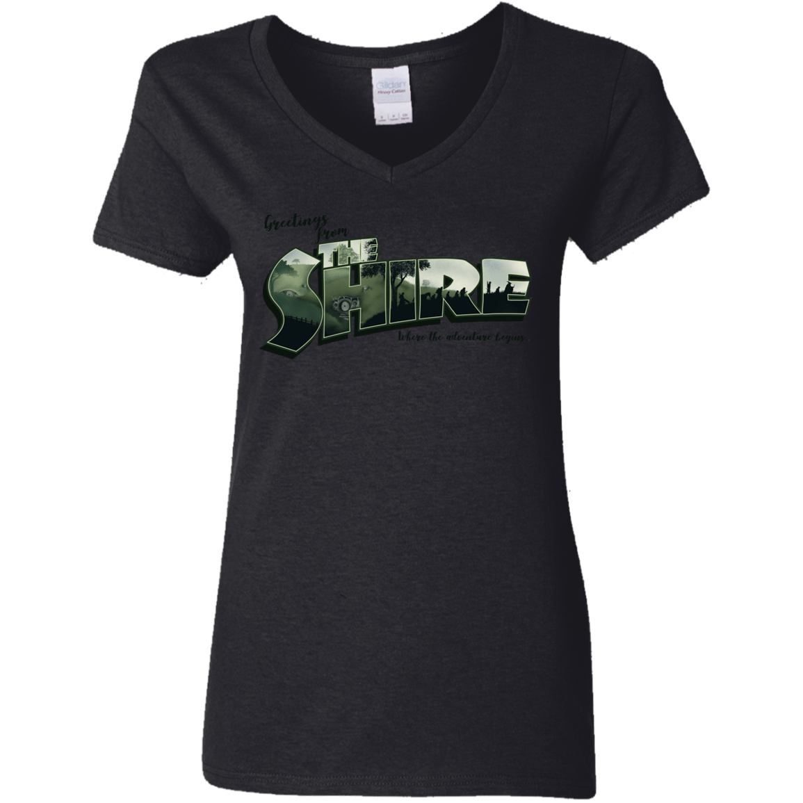 T-Shirts Black / S Greetings from the Shire Women's V-Neck T-Shirt