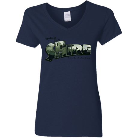 T-Shirts Navy / S Greetings from the Shire Women's V-Neck T-Shirt