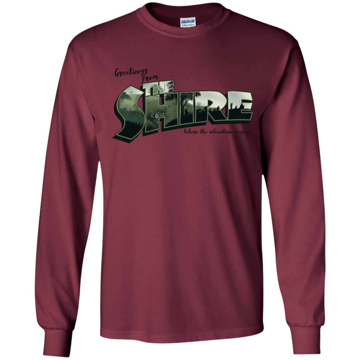 T-Shirts Maroon / YS Greetings from the Shire Youth Long Sleeve T-Shirt