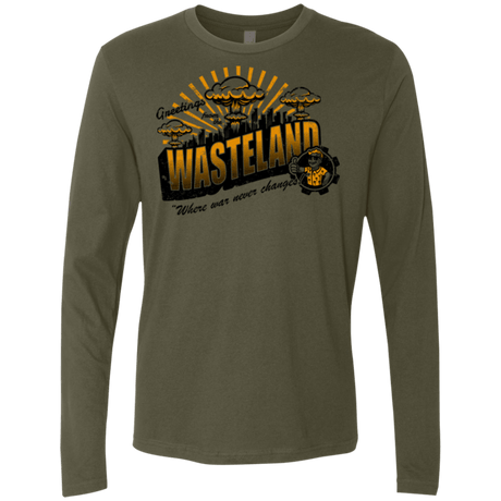 T-Shirts Military Green / Small Greetings from the Wasteland! Men's Premium Long Sleeve