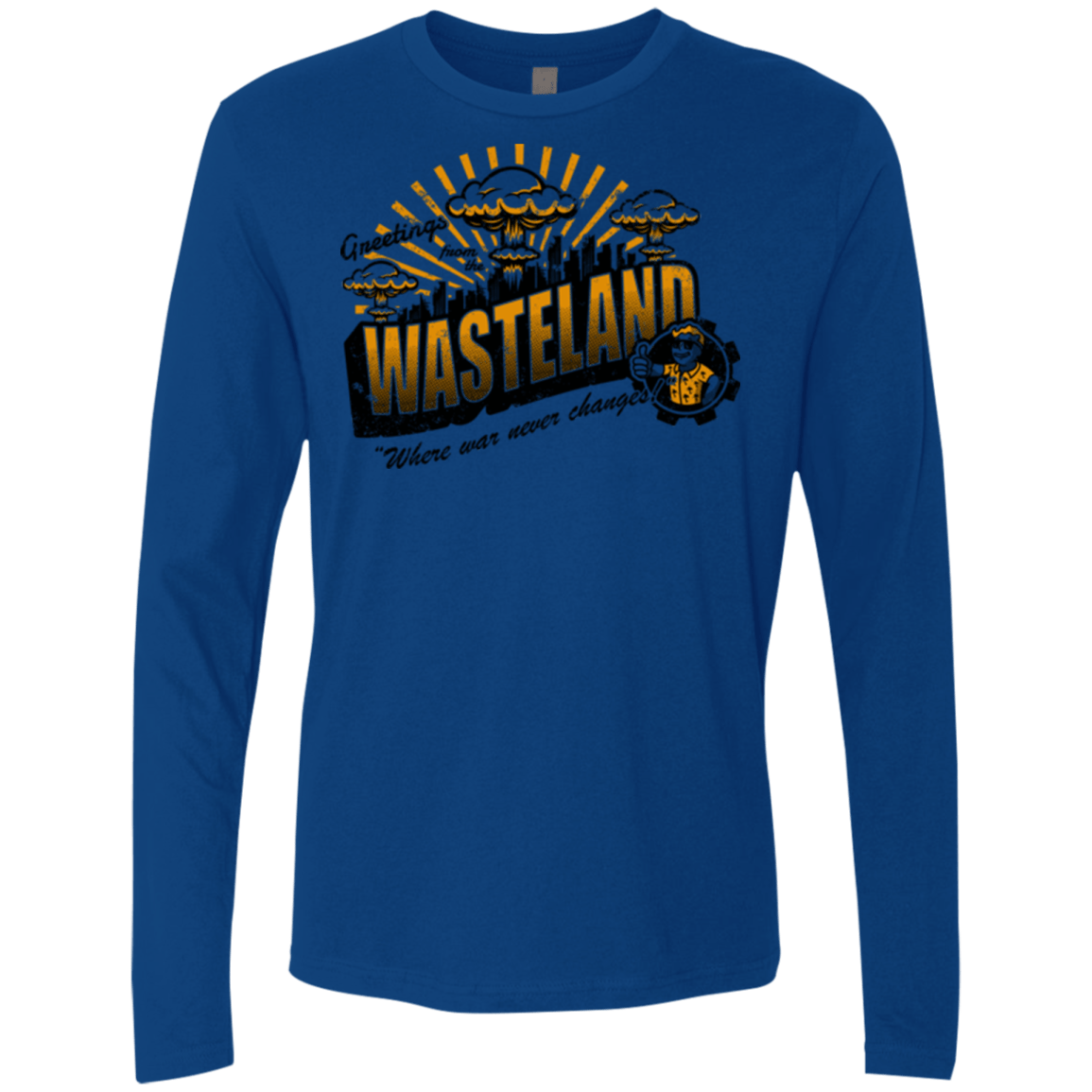 T-Shirts Royal / Small Greetings from the Wasteland! Men's Premium Long Sleeve