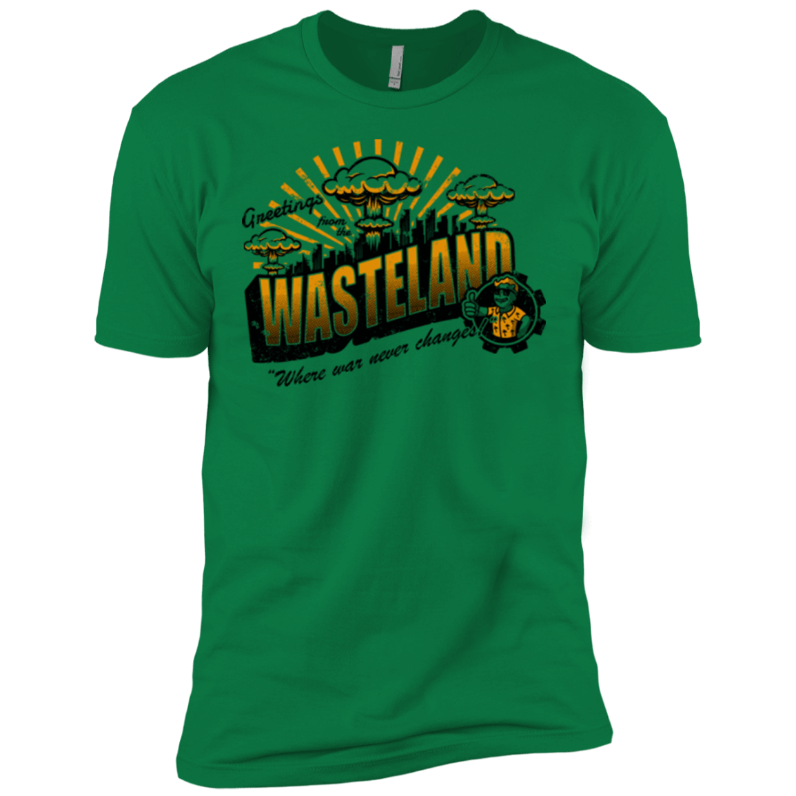 T-Shirts Kelly Green / X-Small Greetings from the Wasteland! Men's Premium T-Shirt