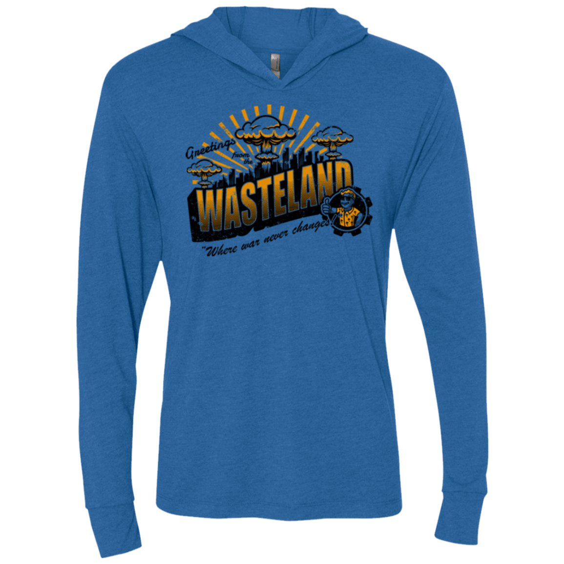 T-Shirts Vintage Royal / X-Small Greetings from the Wasteland! Triblend Long Sleeve Hoodie Tee