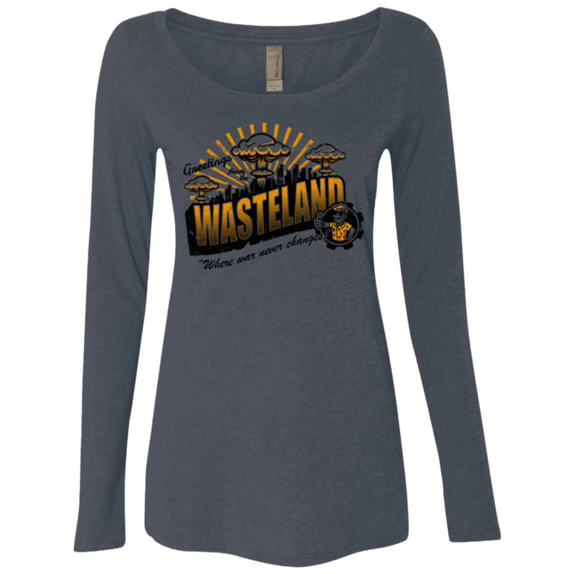 T-Shirts Vintage Navy / Small Greetings from the Wasteland! Women's Triblend Long Sleeve Shirt