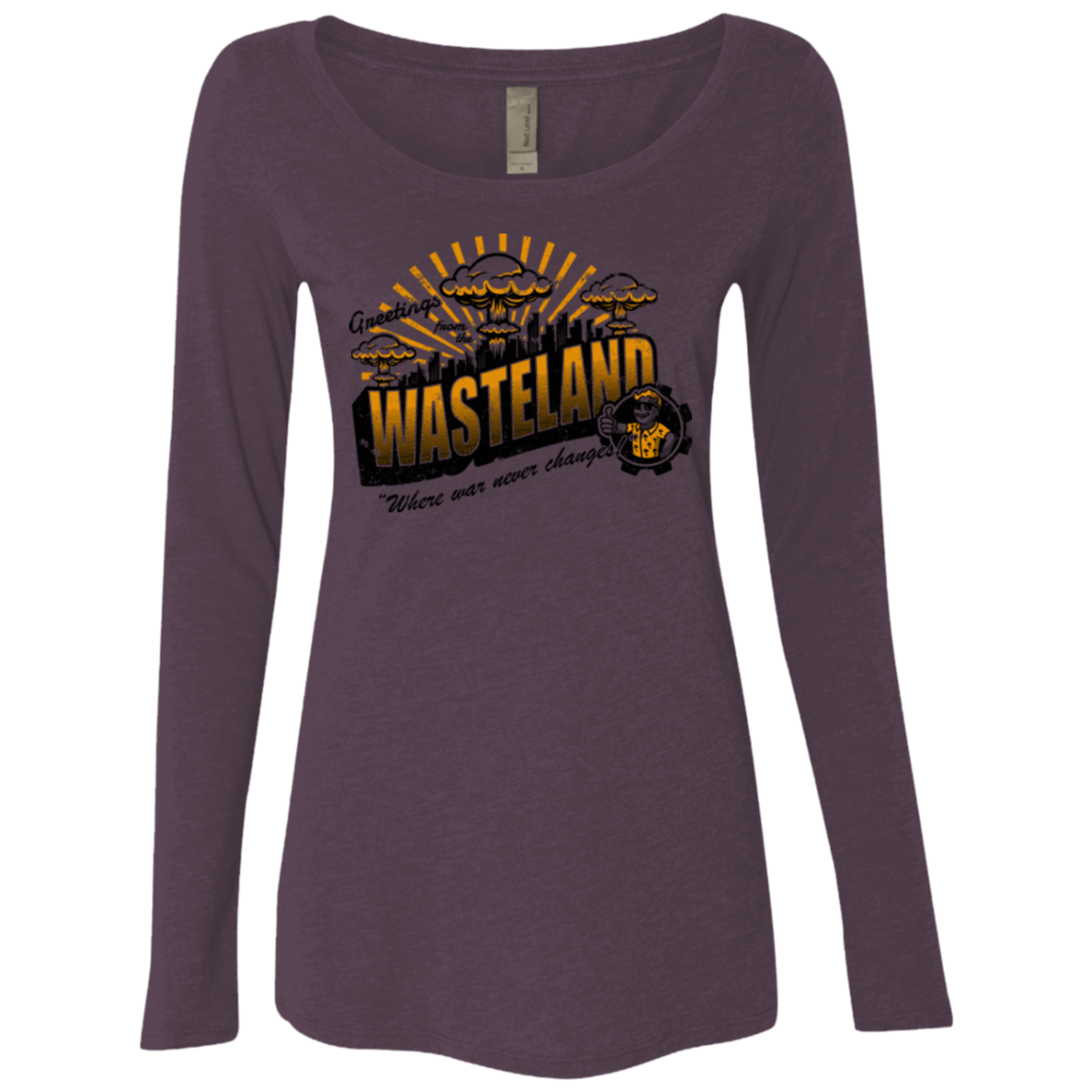 T-Shirts Vintage Purple / Small Greetings from the Wasteland! Women's Triblend Long Sleeve Shirt
