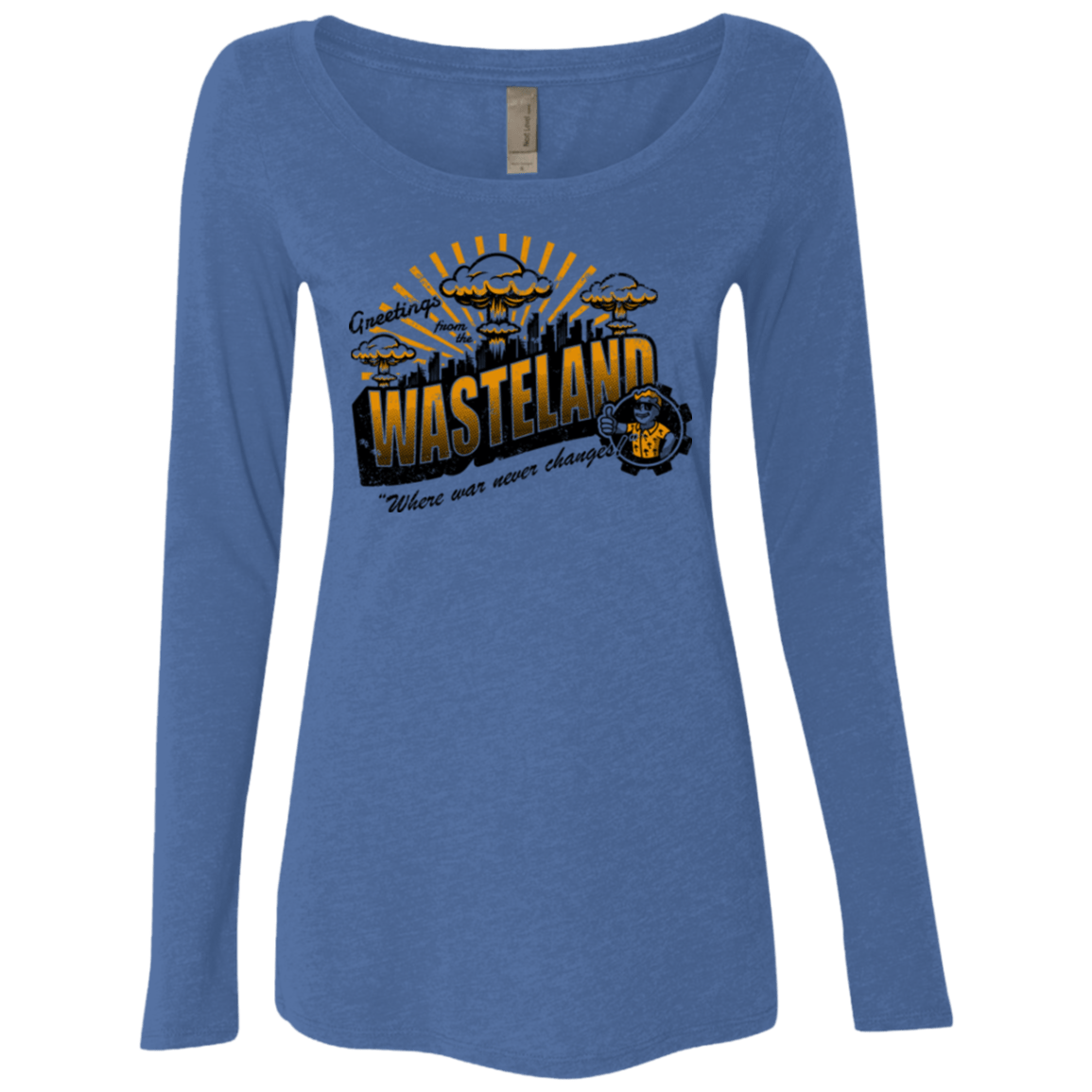 T-Shirts Vintage Royal / Small Greetings from the Wasteland! Women's Triblend Long Sleeve Shirt