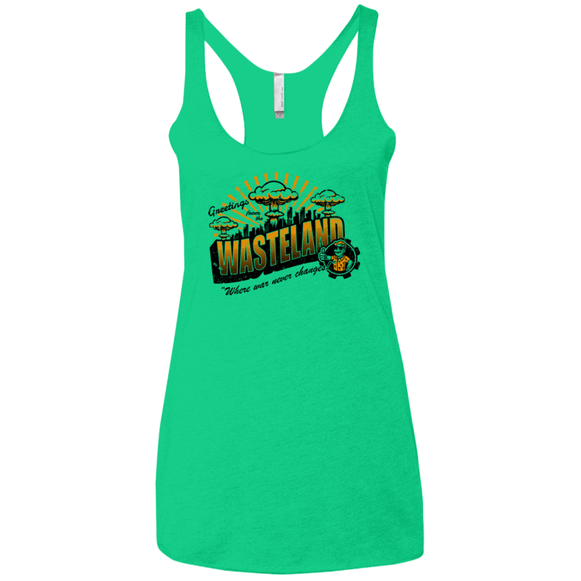 T-Shirts Envy / X-Small Greetings from the Wasteland! Women's Triblend Racerback Tank