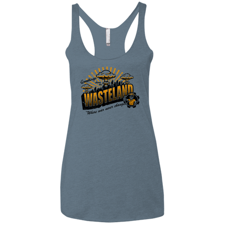 T-Shirts Indigo / X-Small Greetings from the Wasteland! Women's Triblend Racerback Tank