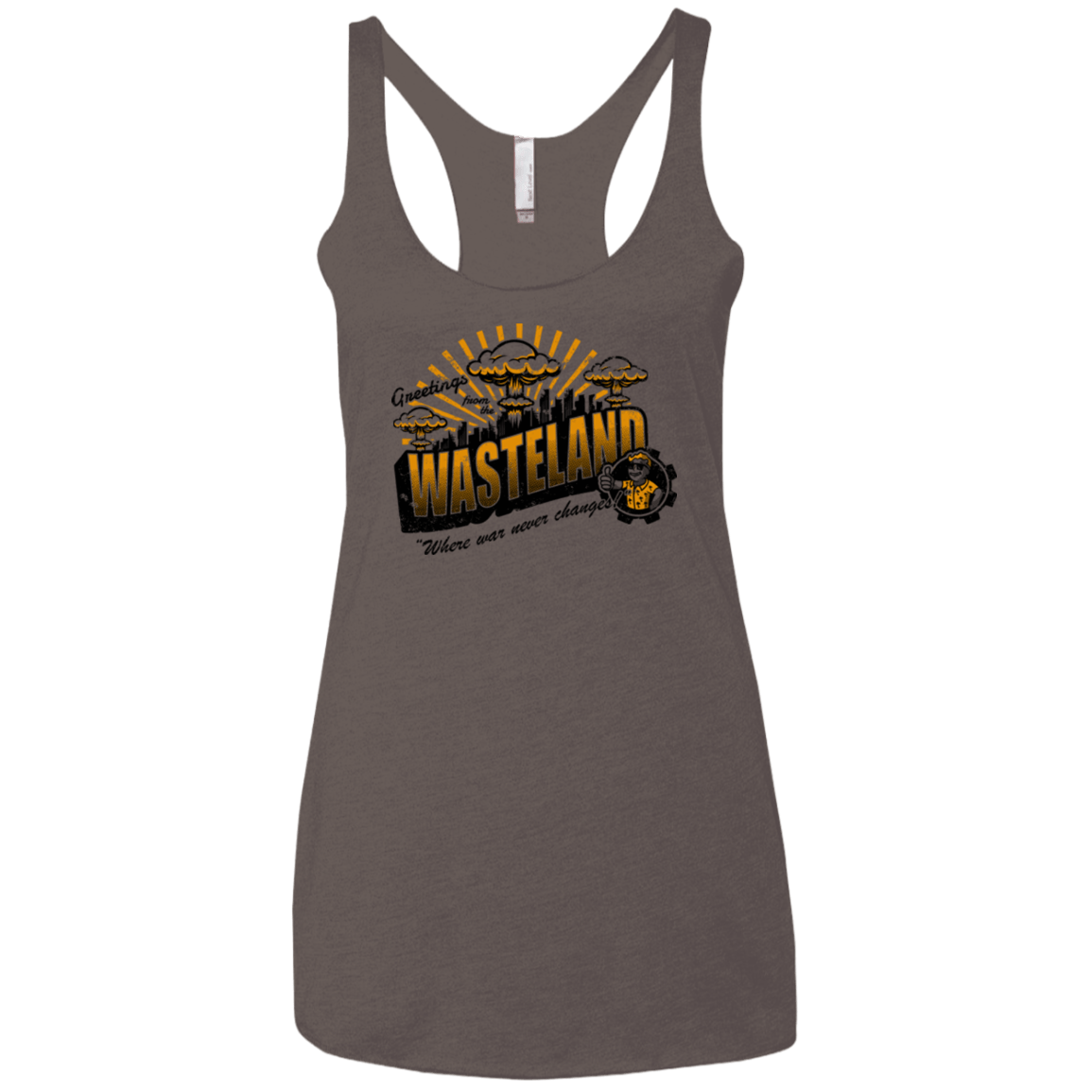 T-Shirts Macchiato / X-Small Greetings from the Wasteland! Women's Triblend Racerback Tank