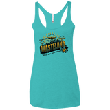 T-Shirts Tahiti Blue / X-Small Greetings from the Wasteland! Women's Triblend Racerback Tank