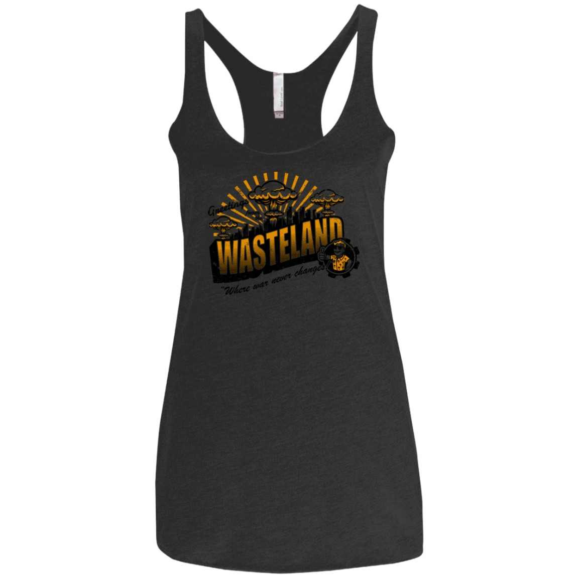 T-Shirts Vintage Black / X-Small Greetings from the Wasteland! Women's Triblend Racerback Tank