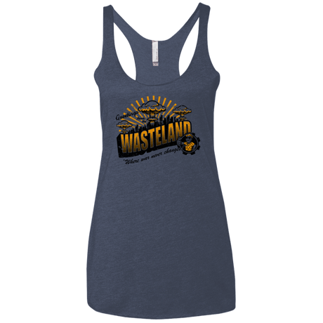 T-Shirts Vintage Navy / X-Small Greetings from the Wasteland! Women's Triblend Racerback Tank