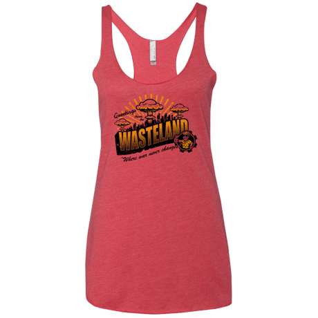 T-Shirts Vintage Red / X-Small Greetings from the Wasteland! Women's Triblend Racerback Tank