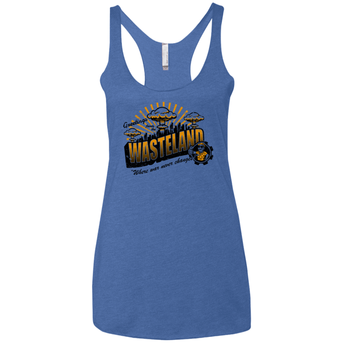 T-Shirts Vintage Royal / X-Small Greetings from the Wasteland! Women's Triblend Racerback Tank