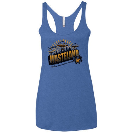 T-Shirts Vintage Royal / X-Small Greetings from the Wasteland! Women's Triblend Racerback Tank