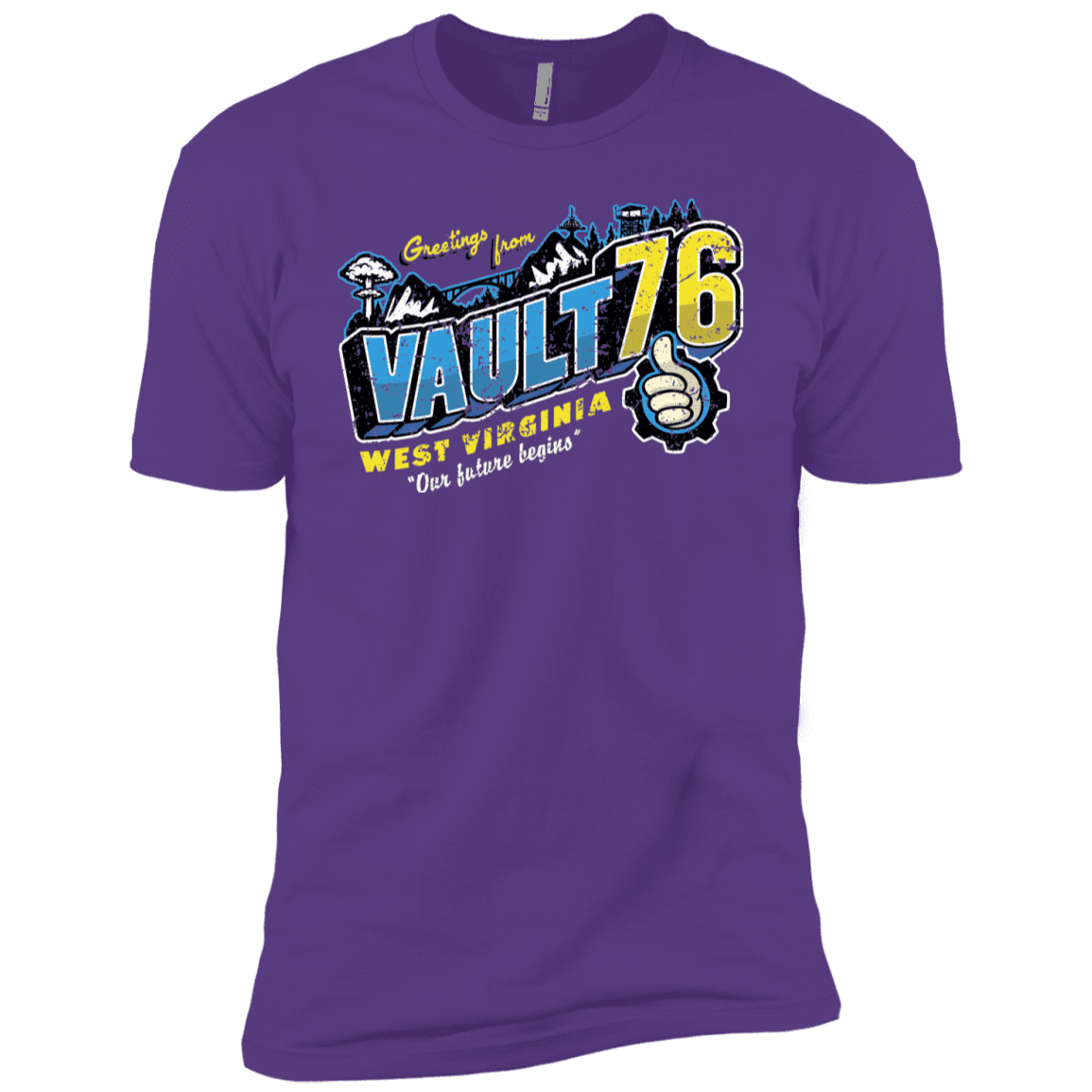 T-Shirts Purple Rush / YXS Greetings from WV Vault Boys Premium T-Shirt