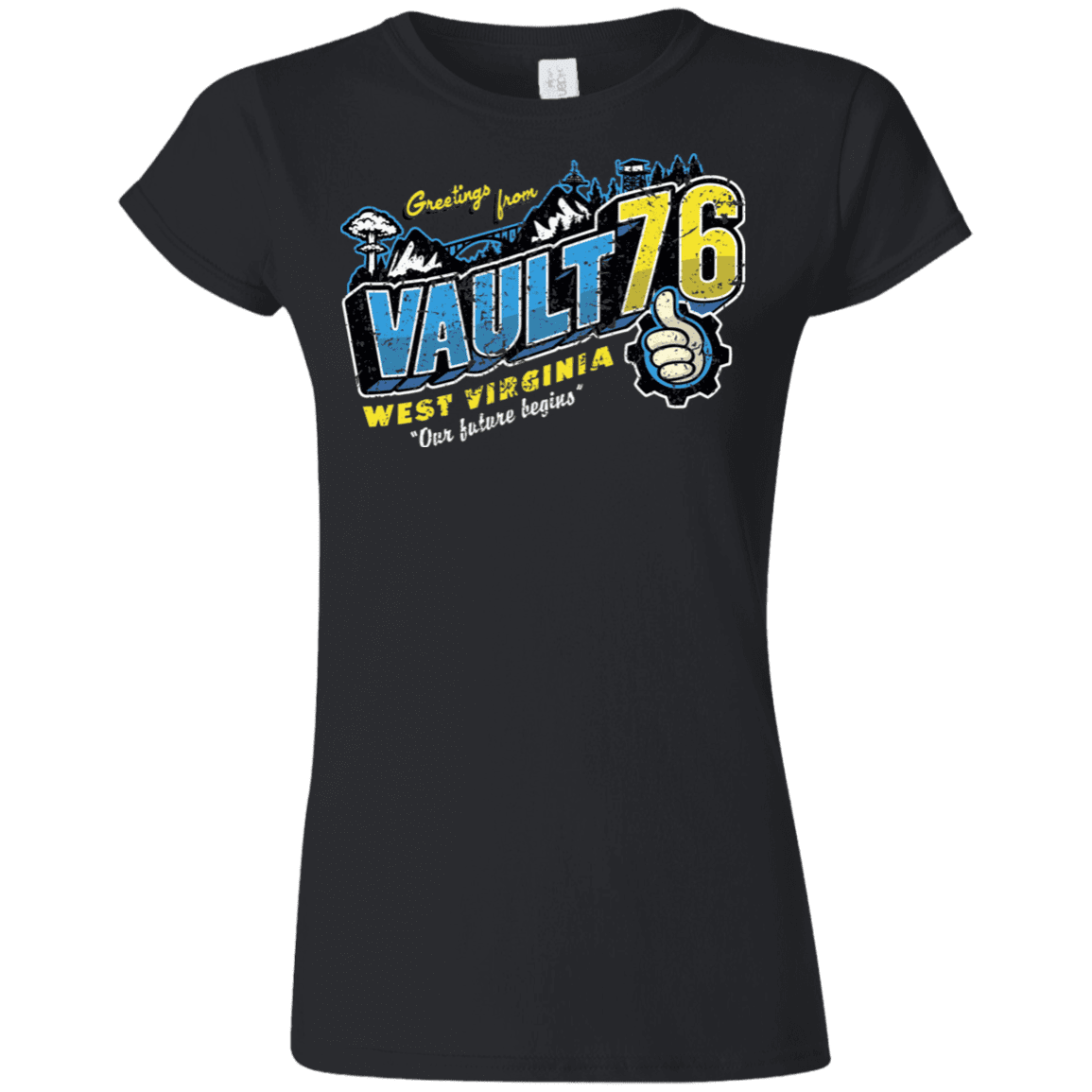 T-Shirts Black / S Greetings from WV Vault Junior Slimmer-Fit T-Shirt