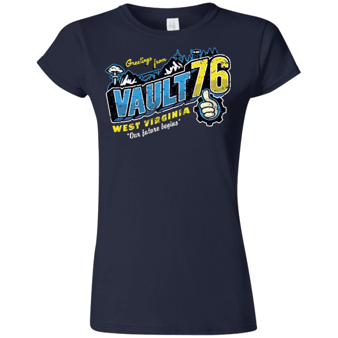 T-Shirts Navy / S Greetings from WV Vault Junior Slimmer-Fit T-Shirt