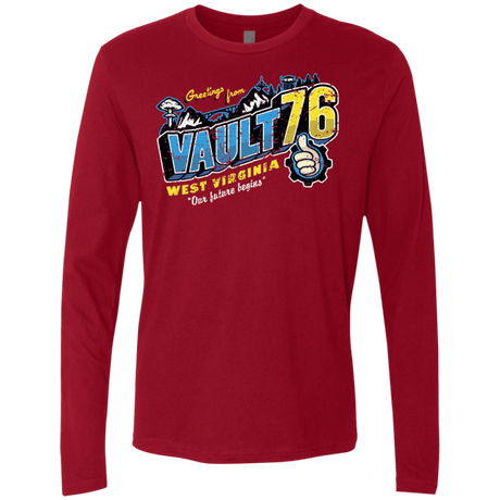 T-Shirts Cardinal / S Greetings from WV Vault Men's Premium Long Sleeve