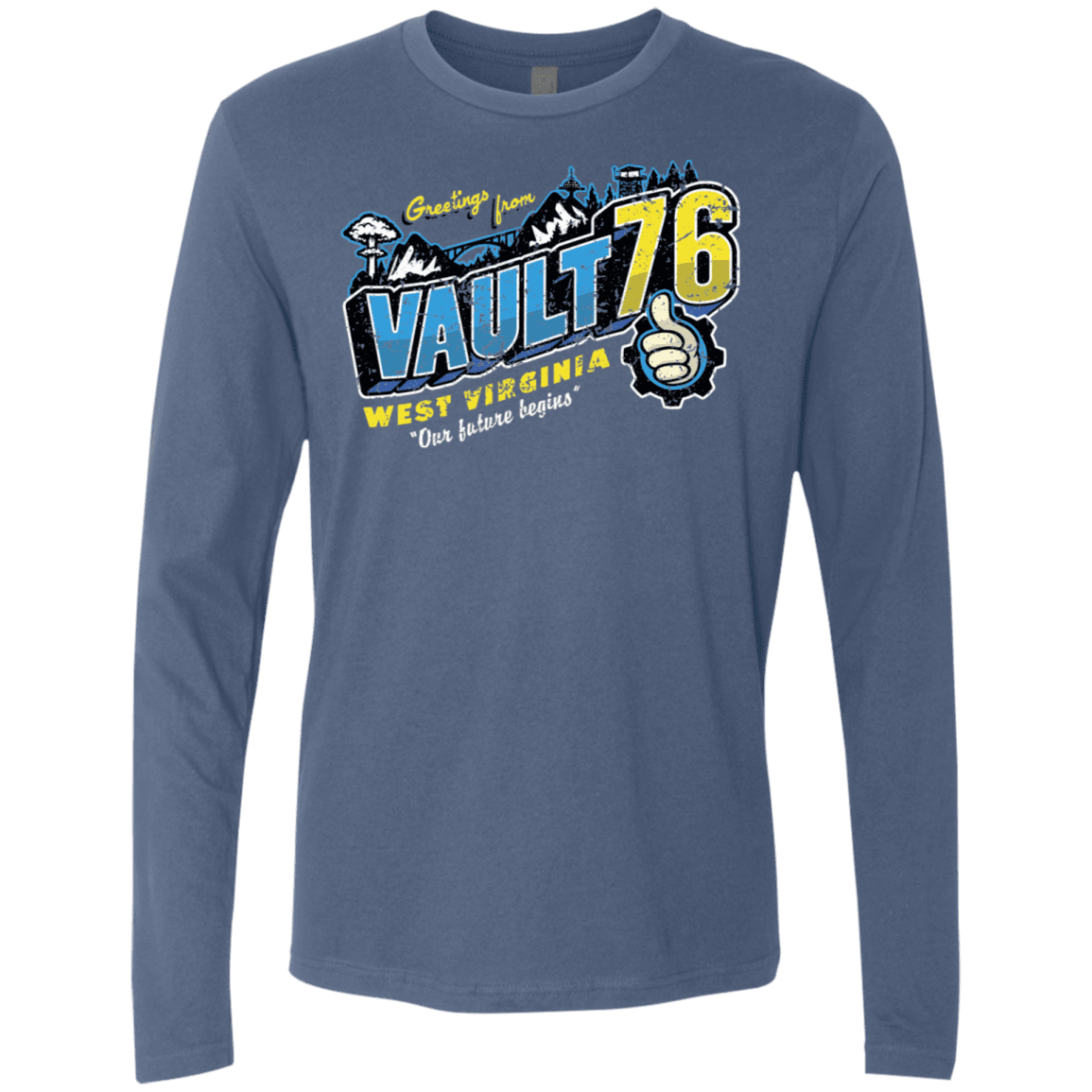 T-Shirts Indigo / S Greetings from WV Vault Men's Premium Long Sleeve