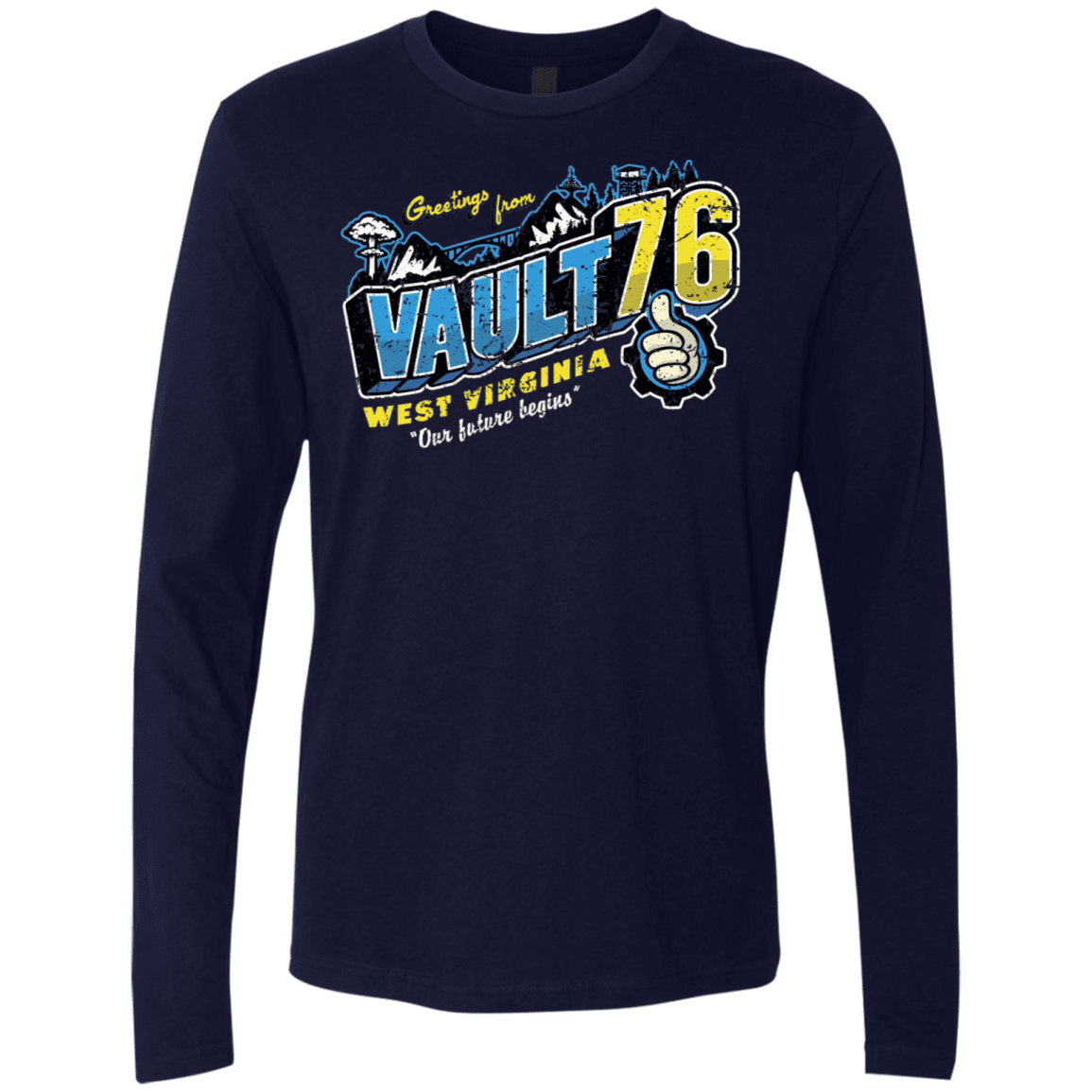 T-Shirts Midnight Navy / S Greetings from WV Vault Men's Premium Long Sleeve