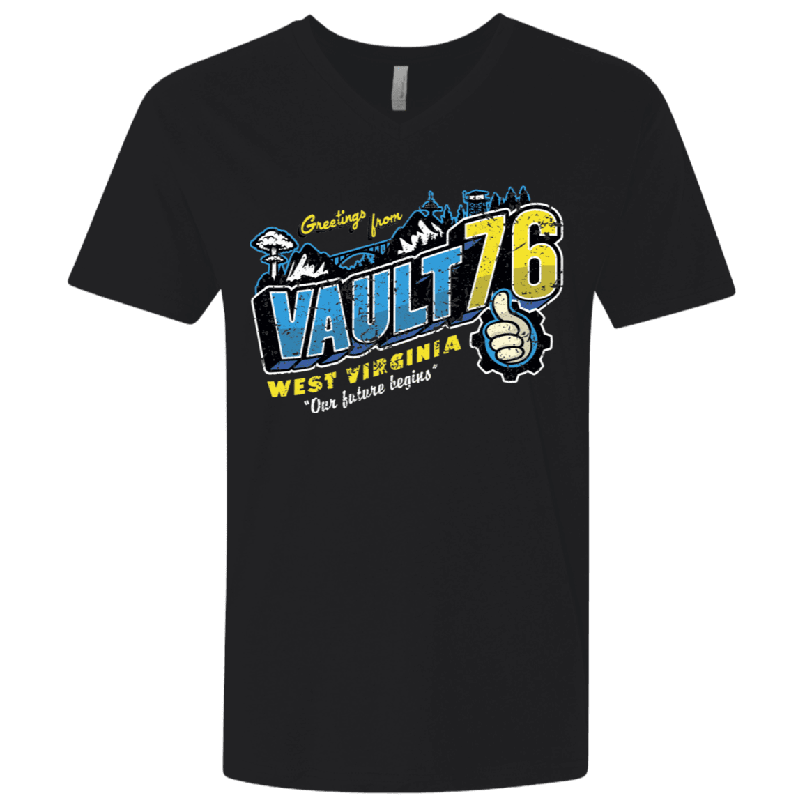 T-Shirts Black / X-Small Greetings from WV Vault Men's Premium V-Neck