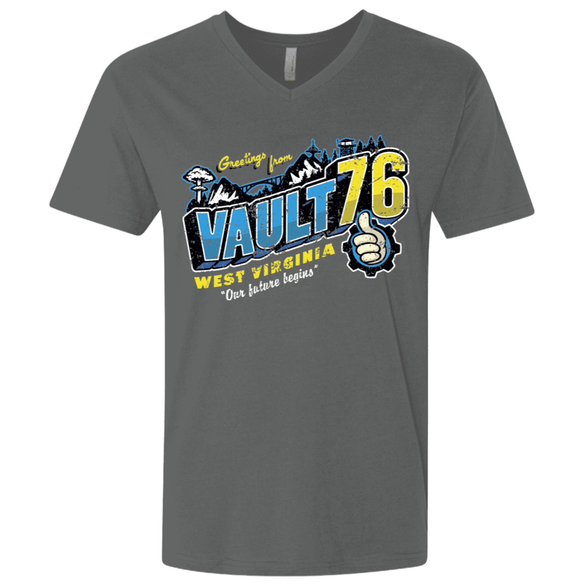 T-Shirts Heavy Metal / X-Small Greetings from WV Vault Men's Premium V-Neck