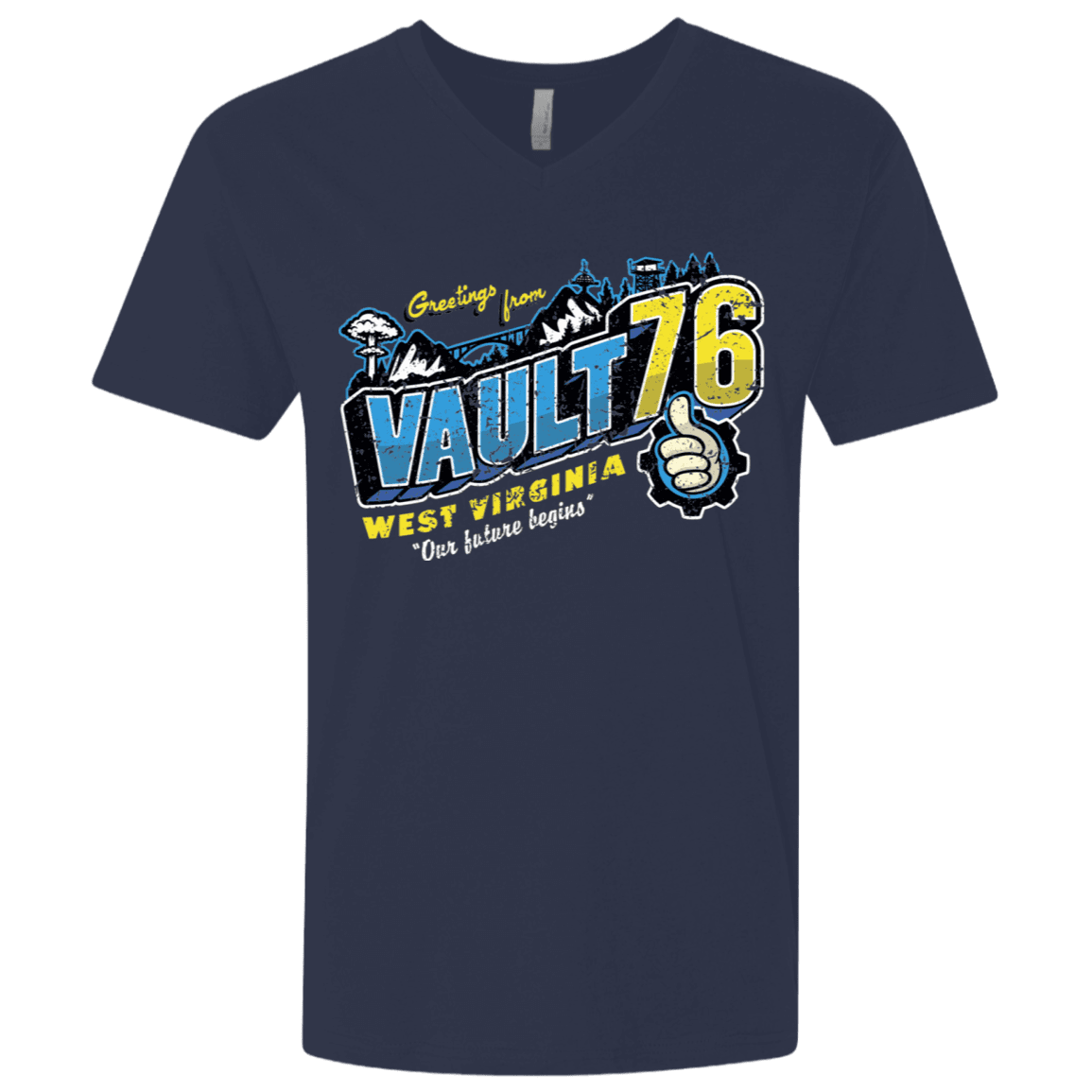 T-Shirts Midnight Navy / X-Small Greetings from WV Vault Men's Premium V-Neck