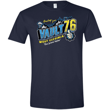 T-Shirts Navy / X-Small Greetings from WV Vault Men's Semi-Fitted Softstyle