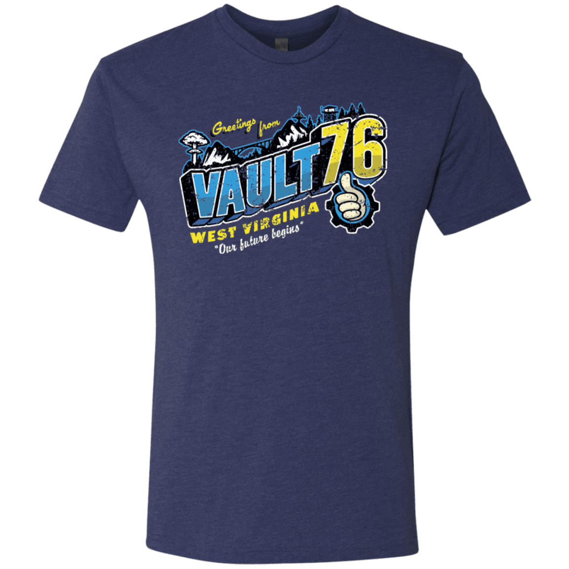 T-Shirts Vintage Navy / S Greetings from WV Vault Men's Triblend T-Shirt