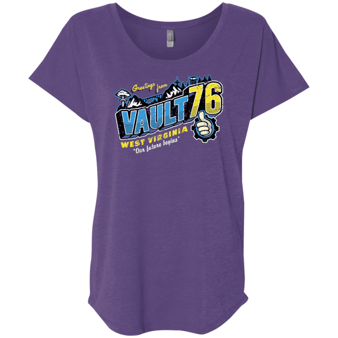 T-Shirts Purple Rush / X-Small Greetings from WV Vault Triblend Dolman Sleeve