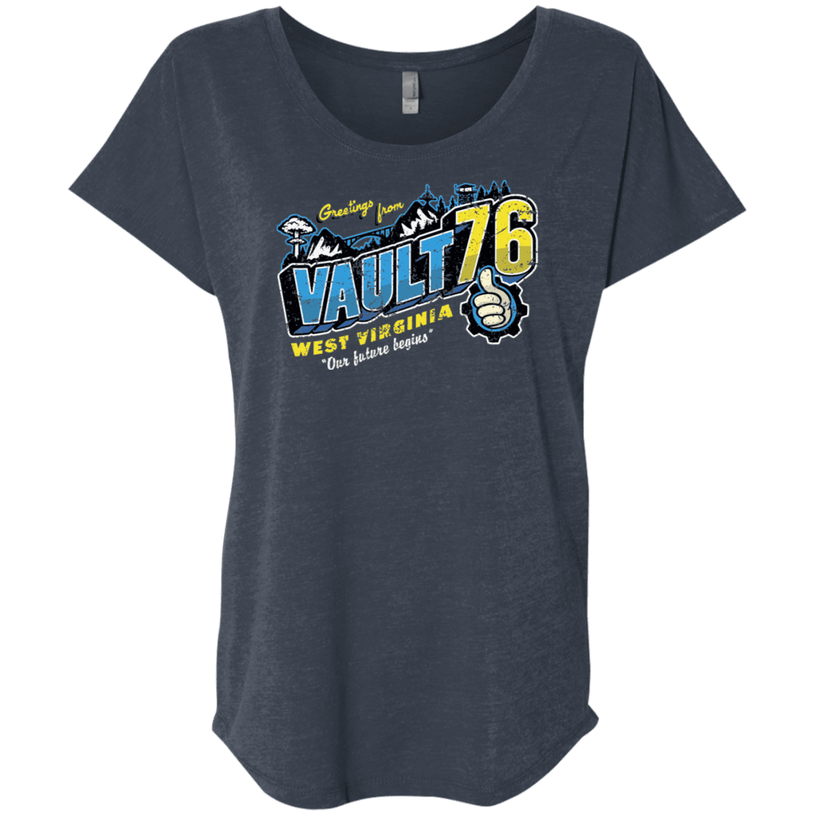 T-Shirts Vintage Navy / X-Small Greetings from WV Vault Triblend Dolman Sleeve
