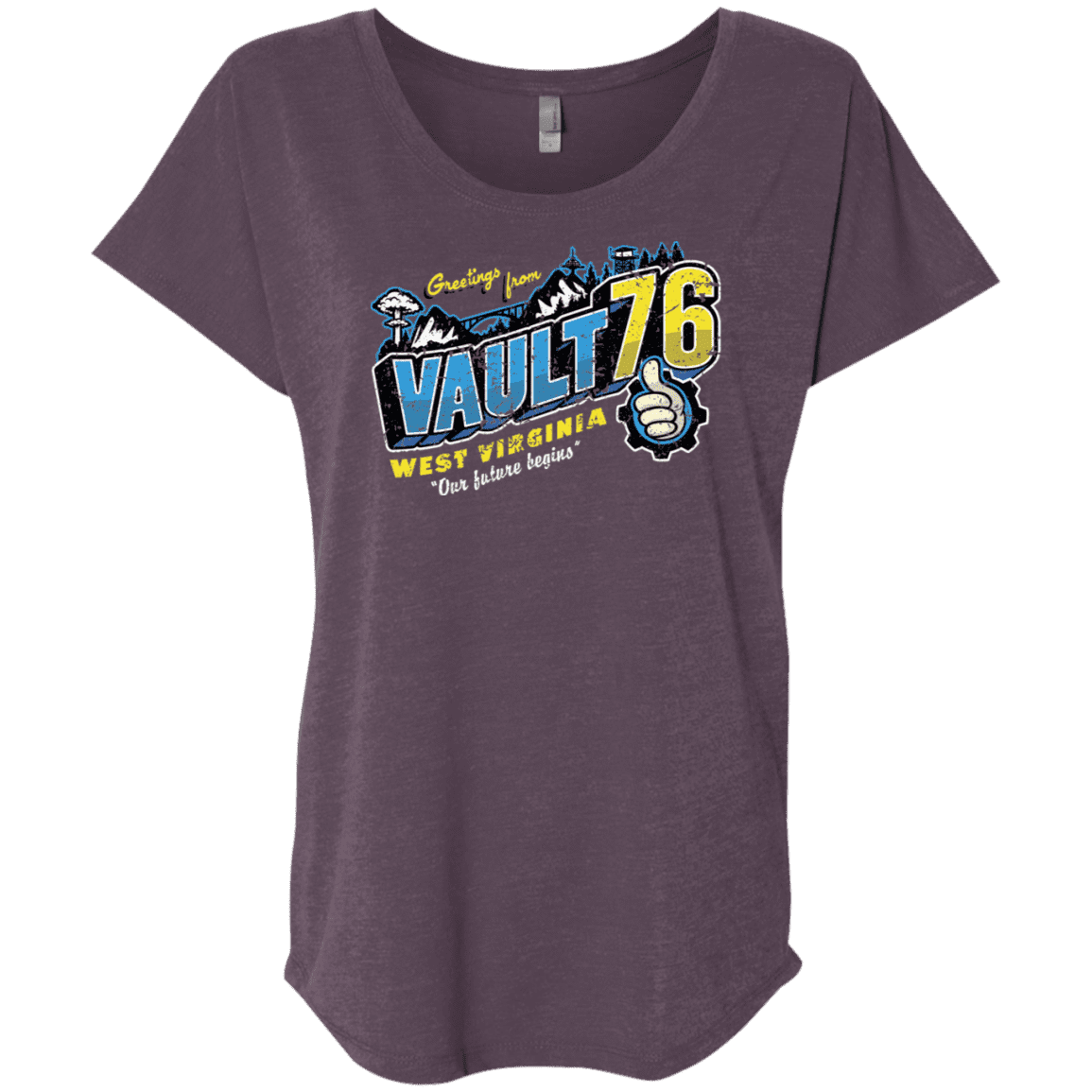 T-Shirts Vintage Purple / X-Small Greetings from WV Vault Triblend Dolman Sleeve