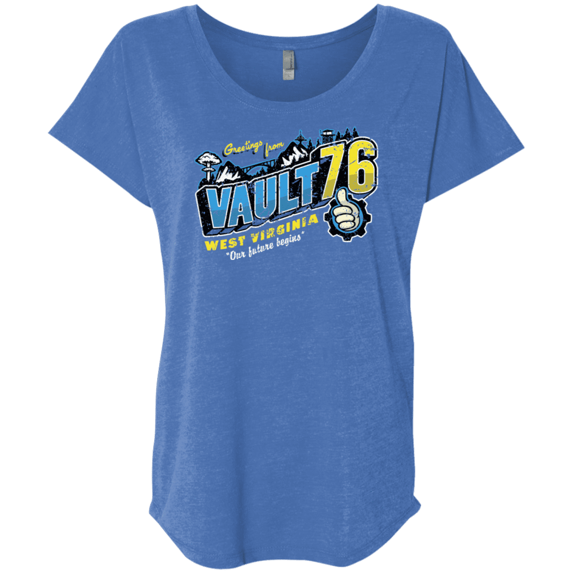T-Shirts Vintage Royal / X-Small Greetings from WV Vault Triblend Dolman Sleeve