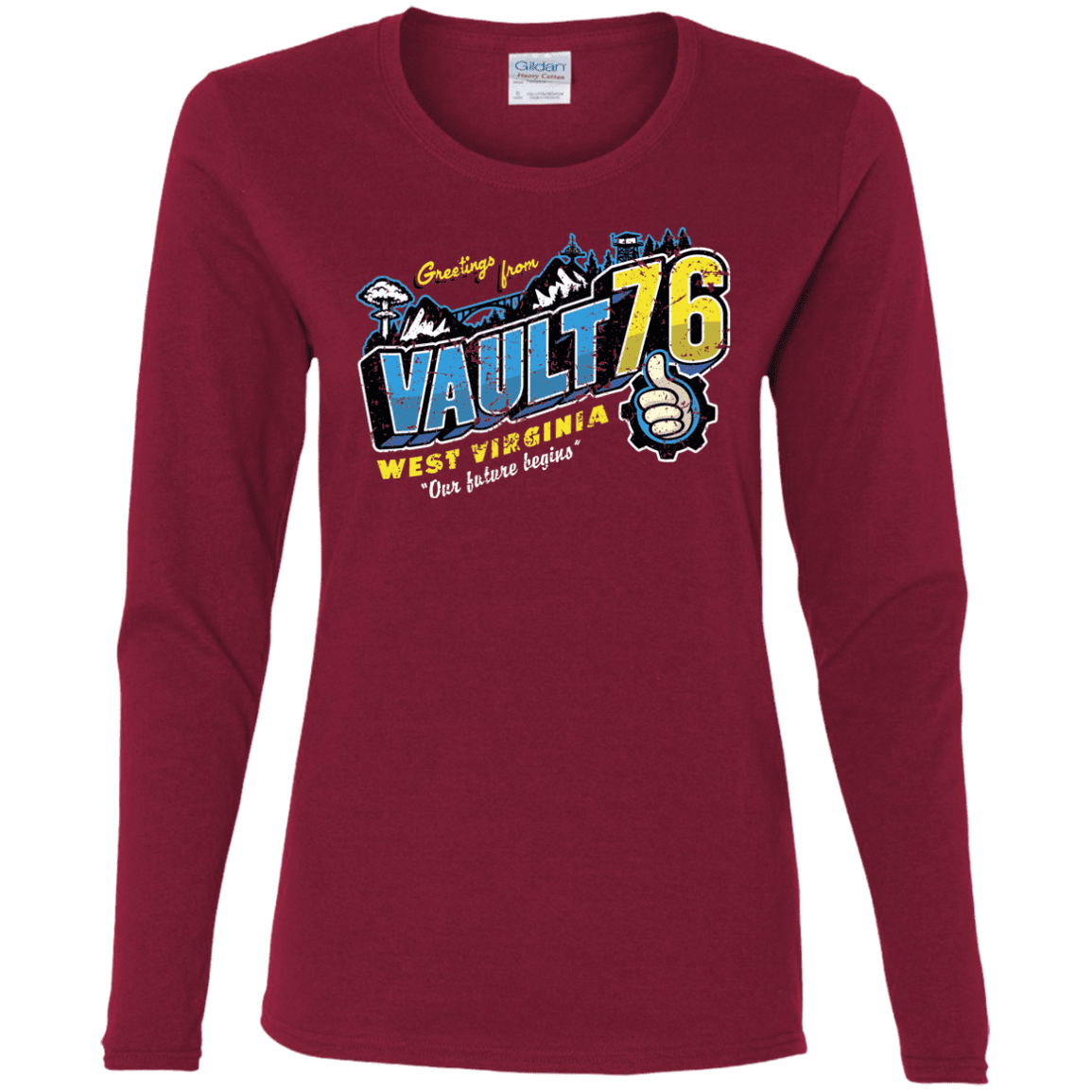 T-Shirts Cardinal / S Greetings from WV Vault Women's Long Sleeve T-Shirt