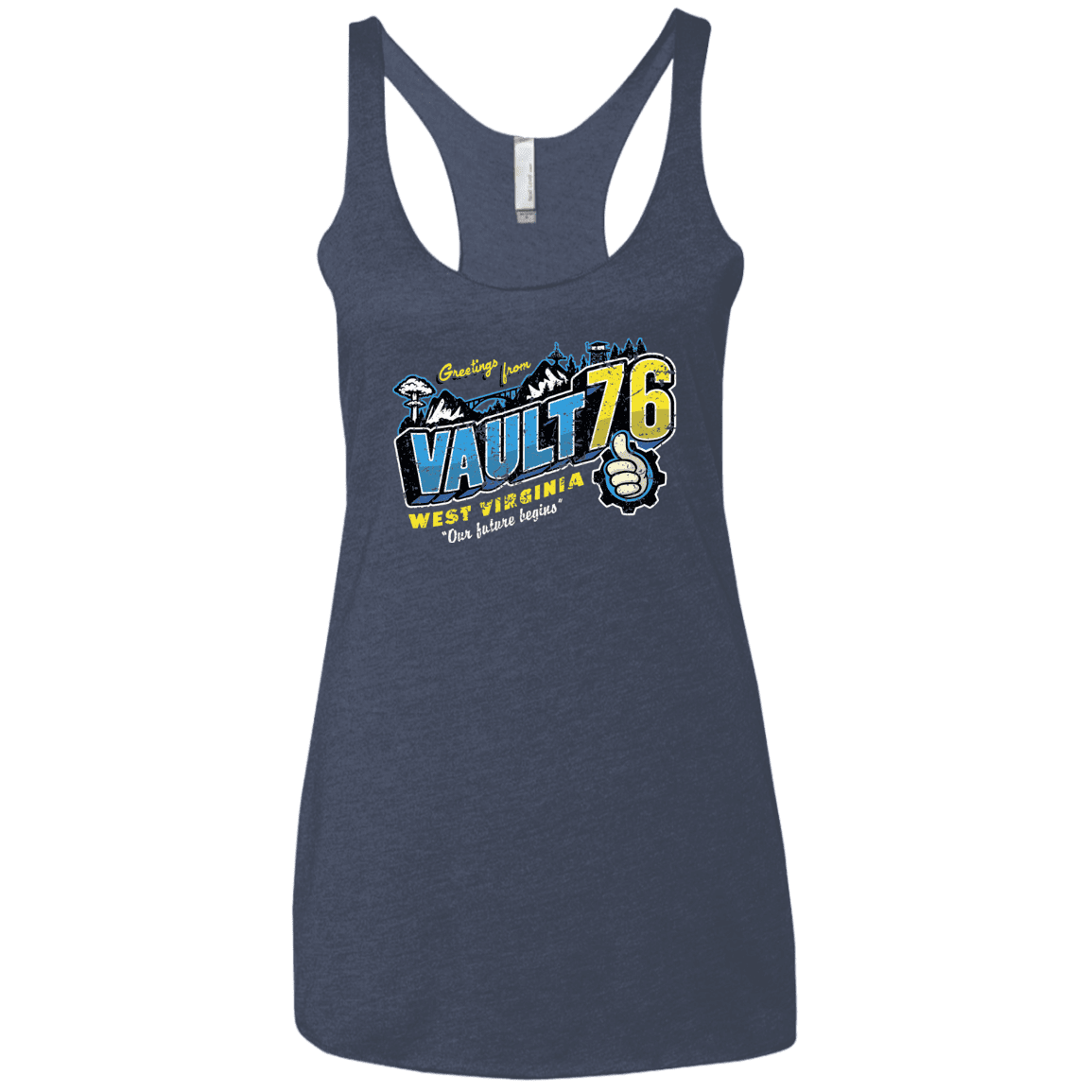T-Shirts Vintage Navy / X-Small Greetings from WV Vault Women's Triblend Racerback Tank