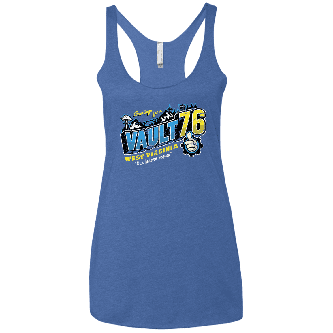 T-Shirts Vintage Royal / X-Small Greetings from WV Vault Women's Triblend Racerback Tank